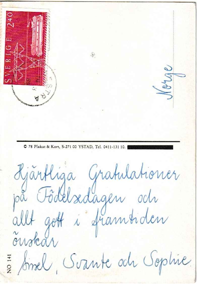 Gratulasjonskort med barneillustrasjon